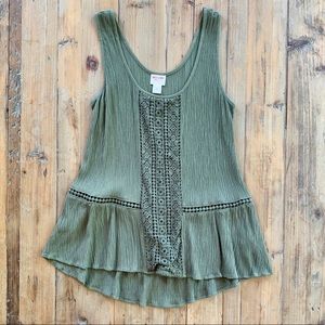 Mossimo olive green tank top - Like new!